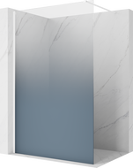 Mexen Kioto ścianka prysznicowa Walk-in 110 x 200 cm, ombre niebieska 8 mm, biała - 800-110-101-20-46