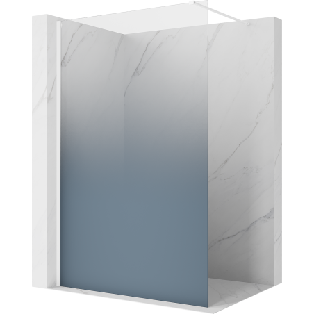 Mexen Kioto ścianka prysznicowa Walk-in 120 x 200 cm, ombre niebieska 8 mm, biała - 800-120-101-20-46