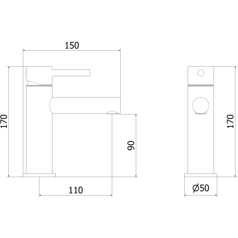 Mexen Elba bateria umywalkowa, czarna - 74100-70