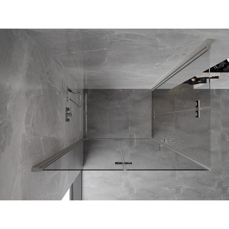 Mexen Mist-F Duo kabina prysznicowa składana lewa 105 x 80 cm, transparent, nikiel szczotkowany - 8A6-105L-080P-97-00