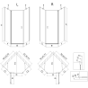 Mexen Mist kabina prysznicowa pięciokątna asymetryczna uchylna 100 x 80 cm, transparent, gun metal - 8A8-100-080-95-00