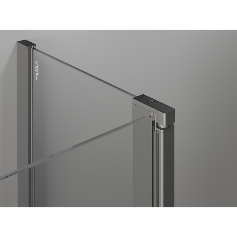 Mexen Mist kabina prysznicowa pięciokątna asymetryczna uchylna 80 x 100 cm, transparent, gun metal - 8A8-080-100-95-00