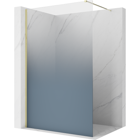 Mexen Kioto ścianka prysznicowa Walk-in 150 x 200 cm, ombre niebieska 8 mm, złota - 800-150-101-50-46
