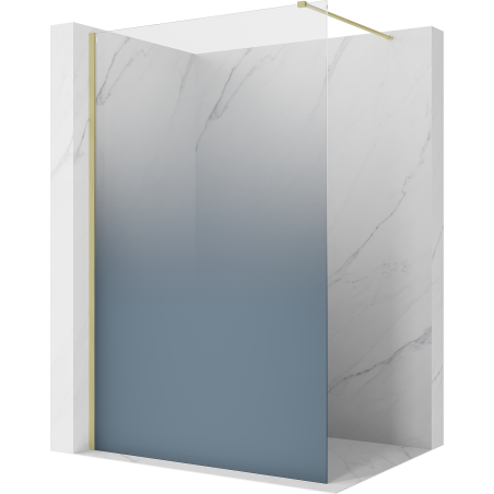 Mexen Kioto ścianka prysznicowa Walk-in 70 x 200 cm, ombre niebieska 8 mm, złota szczotkowana - 800-070-101-55-46