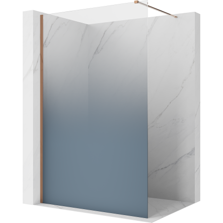 Mexen Kioto ścianka prysznicowa Walk-in 80 x 200 cm, ombre niebieska 8 mm, różowe złoto - 800-080-101-60-46