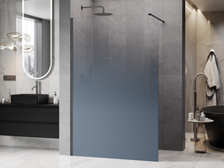 Mexen Kioto ścianka prysznicowa Walk-in 110 x 200 cm, ombre niebieska 8 mm, gun gray szczotkowany - 800-110-101-66-46