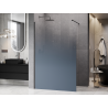 Mexen Kioto ścianka prysznicowa Walk-in 130 x 200 cm, ombre niebieska 8 mm, gun gray szczotkowany - 800-130-101-66-46