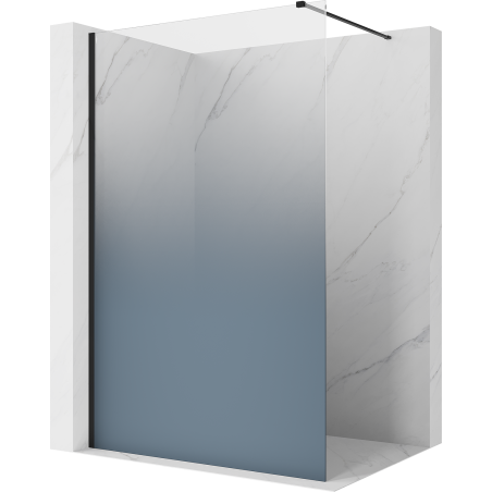 Mexen Kioto ścianka prysznicowa Walk-in 100 x 200 cm, ombre niebieska 8 mm, czarna - 800-100-101-70-46