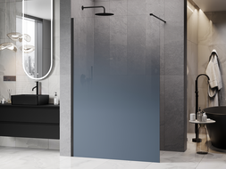 Mexen Kioto ścianka prysznicowa Walk-in 100 x 200 cm, ombre niebieska 8 mm, czarna - 800-100-101-70-46
