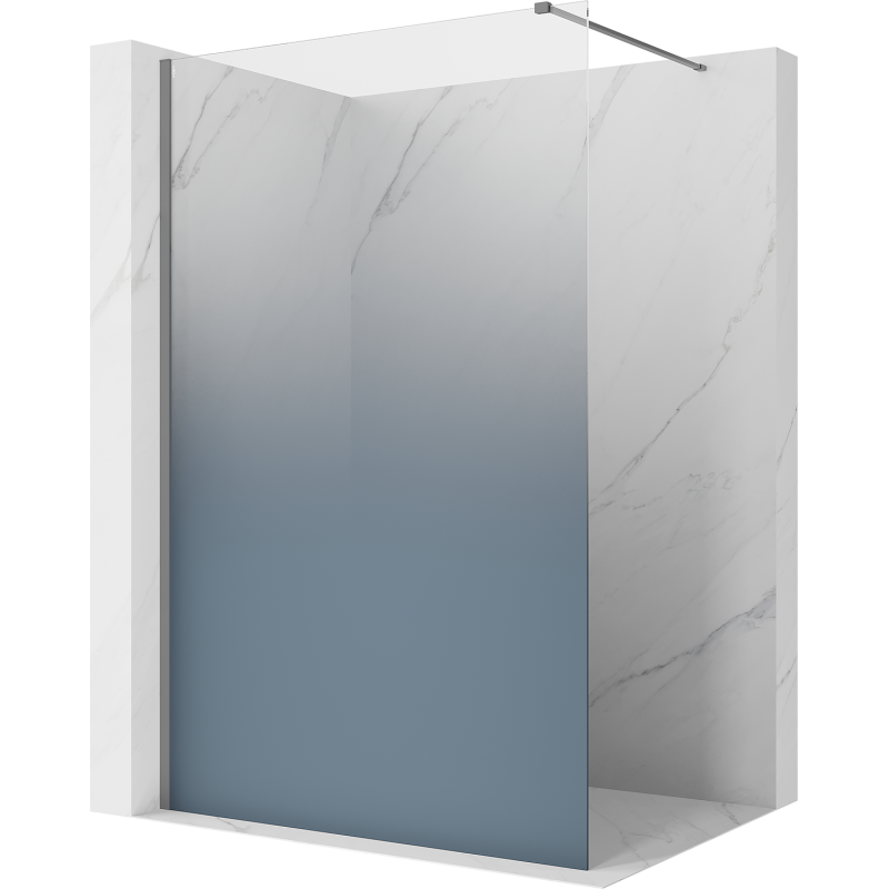 Mexen Kioto ścianka prysznicowa Walk-in 110 x 200 cm, ombre niebieska 8 mm, gun metal - 800-110-101-95-46