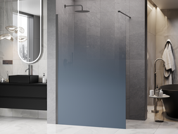 Mexen Kioto ścianka prysznicowa Walk-in 150 x 200 cm, ombre niebieska 8 mm, gun metal - 800-150-101-95-46