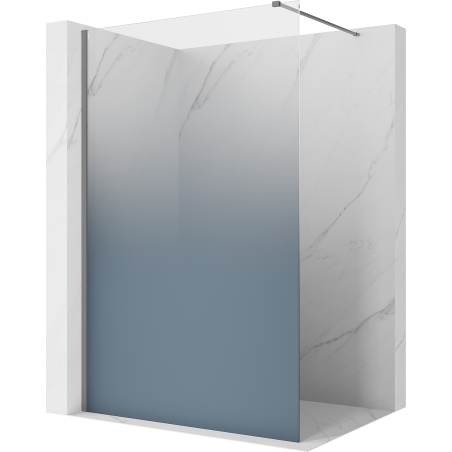 Mexen Kioto ścianka prysznicowa Walk-in 80 x 200 cm, ombre niebieska 8 mm, gun metal - 800-080-101-95-46