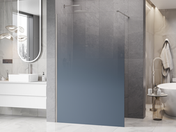 Mexen Kioto ścianka prysznicowa Walk-in 90 x 200 cm, ombre niebieska 8 mm, nikiel szczotkowany - 800-090-101-97-46