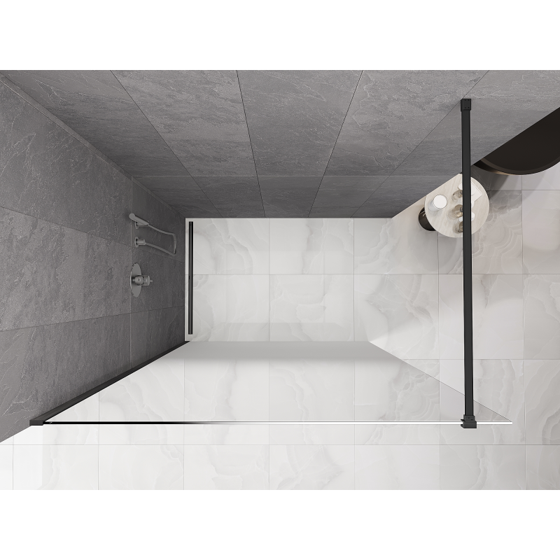 Mexen Kioto ścianka prysznicowa Walk-in 80 x 200 cm, ombre biała 8 mm, gun gray szczotkowany - 800-080-101-66-86