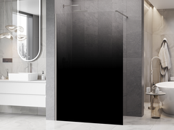 Mexen Kioto ścianka prysznicowa Walk-in 70 x 200 cm, ombre czarna 8 mm, nikiel szczotkowany - 800-070-101-97-76