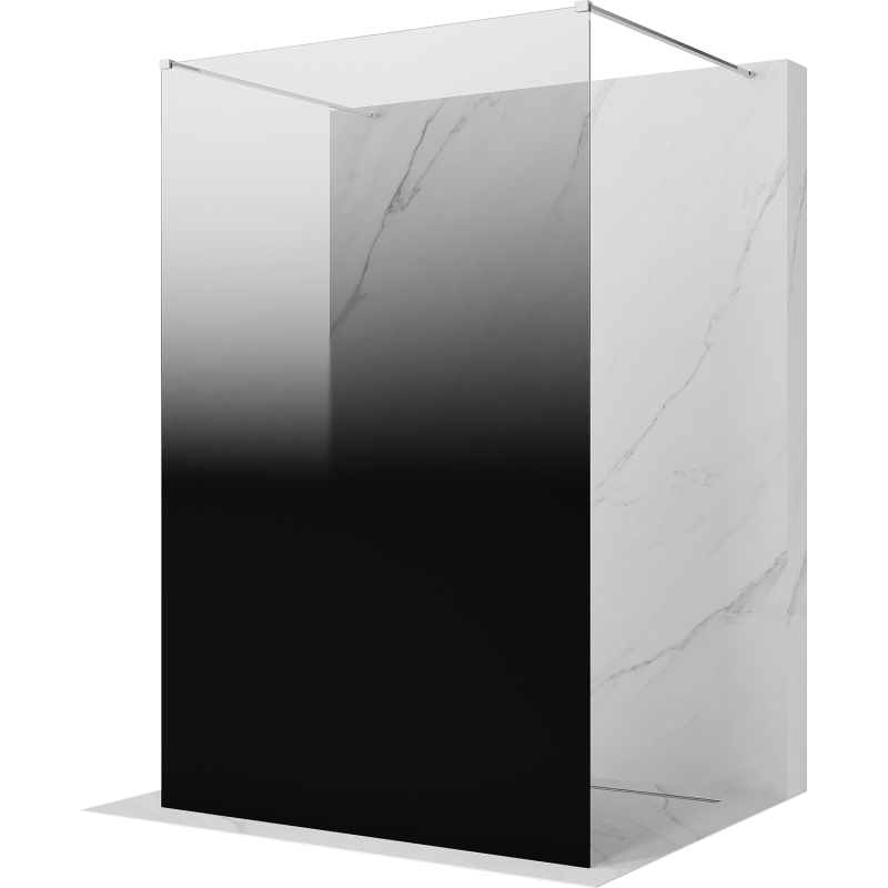 Mexen Kioto ścianka prysznicowa wolnostojąca 100 x 200 cm, ombre czarna 8 mm, chrom - 800-100-002-01-76