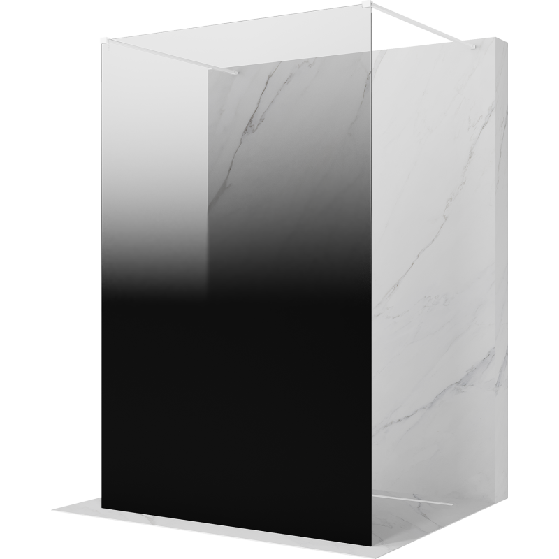 Mexen Kioto ścianka prysznicowa wolnostojąca 100 x 200 cm, ombre czarna 8 mm, biała - 800-100-002-20-76