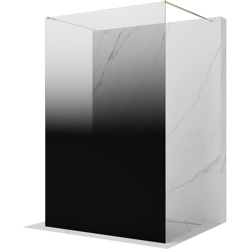 Mexen Kioto ścianka prysznicowa wolnostojąca 120 x 200 cm, ombre czarna 8 mm, złota - 800-120-002-50-76