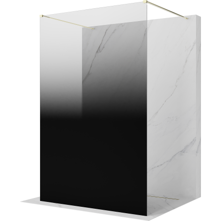 Mexen Kioto ścianka prysznicowa wolnostojąca 130 x 200 cm, ombre czarna 8 mm, złota - 800-130-002-50-76