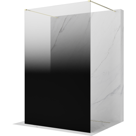 Mexen Kioto ścianka prysznicowa wolnostojąca 140 x 200 cm, ombre czarna 8 mm, złota - 800-140-002-50-76