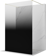 Mexen Kioto ścianka prysznicowa wolnostojąca 150 x 200 cm, ombre czarna 8 mm, złota - 800-150-002-50-76