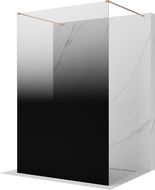 Mexen Kioto ścianka prysznicowa wolnostojąca 100 x 200 cm, ombre czarna 8 mm, różowe złoto - 800-100-002-60-76