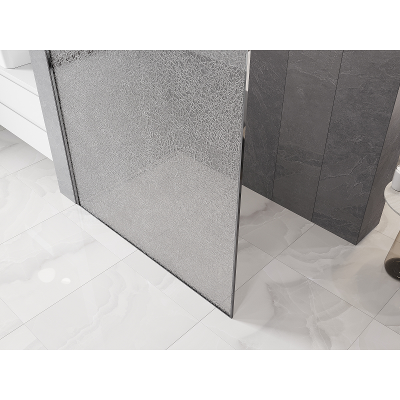 Mexen Kioto ścianka prysznicowa Walk-in 70 x 200 cm, crackle transparent 12 mm, chrom - 800-070-101-01-04-X