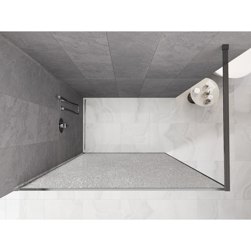 Mexen Kioto ścianka prysznicowa Walk-in 80 x 200 cm, crackle transparent 12 mm, chrom - 800-080-101-01-04-X
