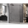 Mexen Kioto ścianka prysznicowa Walk-in 140 x 200 cm, crackle transparent 12 mm, czarna - 800-140-101-70-04-X