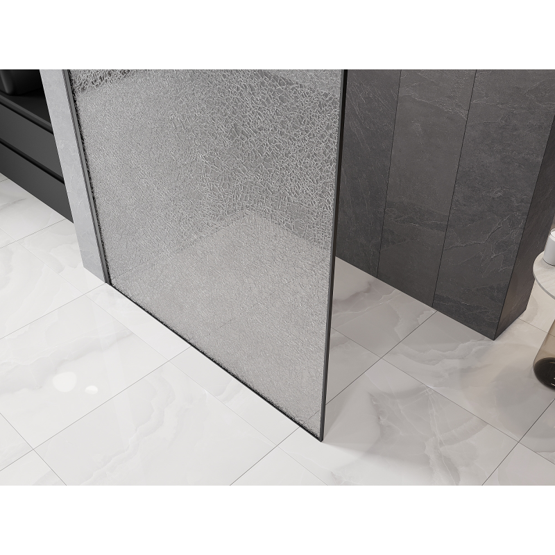 Mexen Kioto ścianka prysznicowa Walk-in 80 x 200 cm, crackle transparent 12 mm, gun metal - 800-080-101-95-04-X