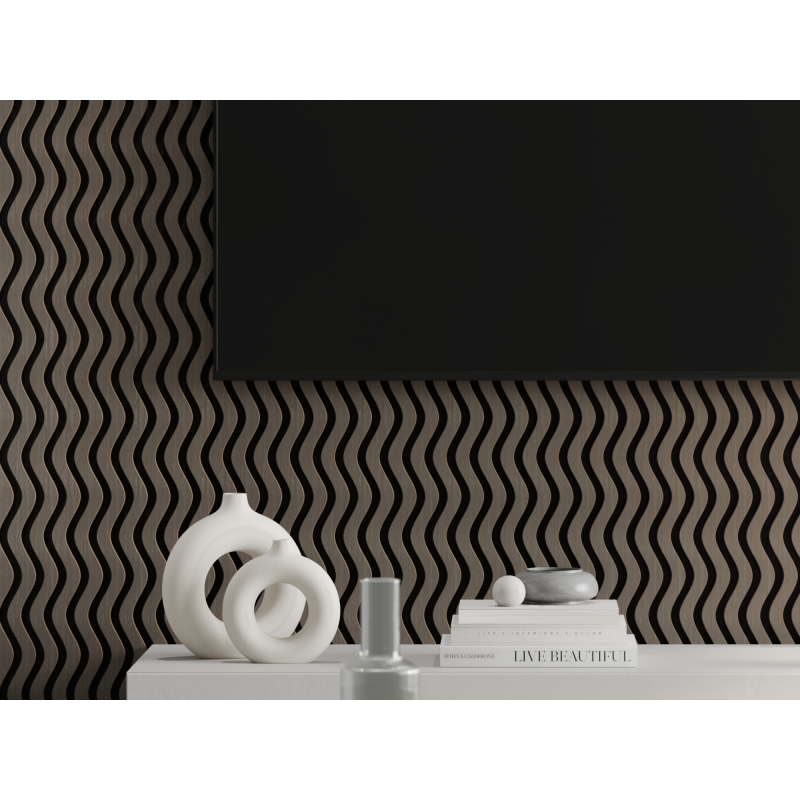 Mexen Lam-SF 02 lamele ścienne akustyczne 280 x 30 cm, filc 9 mm, fornir techniczny, Szary Dąb - S106-280-02-043