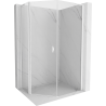 Mexen Mist L kabina prysznicowa pięciokątna asymetryczna uchylna 80 x 100 cm, transparent, biała - 8A8L-080-100-20-00