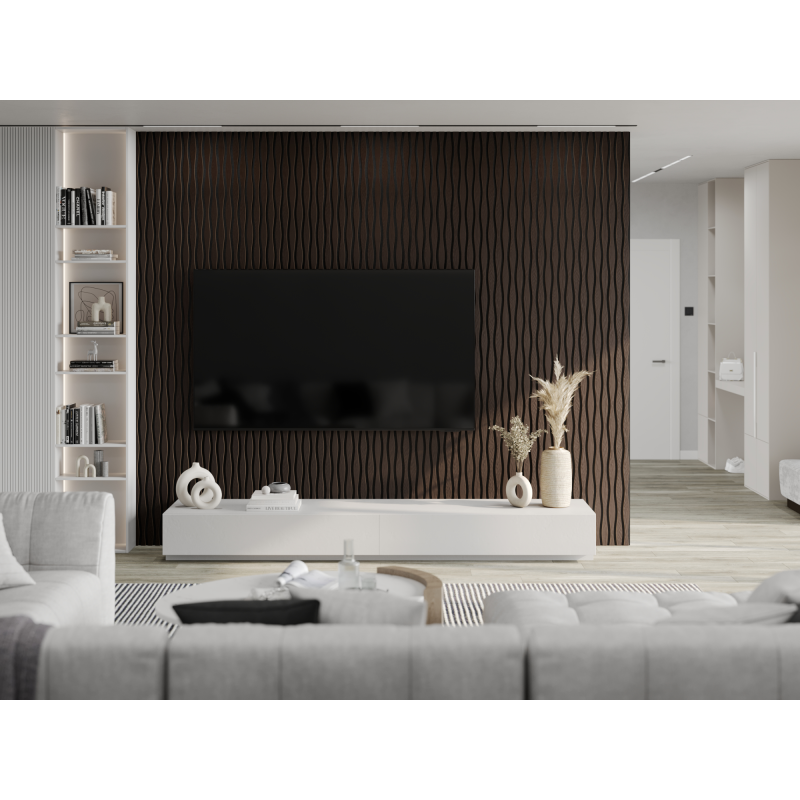 Mexen Lam-SF 26 lamele ścienne akustyczne 280 x 30 cm, filc 9 mm, fornir techniczny, Czarny Dąb - S106-280-26-046