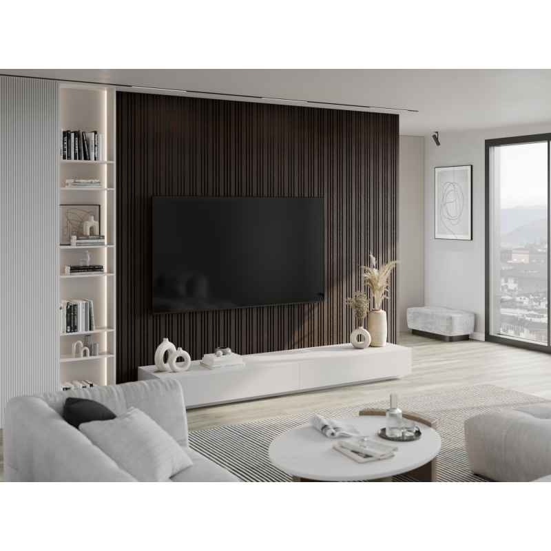 Mexen Lam-F Slim 01 lamele ścienne akustyczne 280 x 36,5 cm, filc 9 mm, fornir techniczny, Czarny Dąb - S107-280-01-046