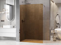 Mexen Kioto ścianka prysznicowa Walk-in 70 x 200 cm, brąz 8 mm, chrom - 800-070-101-01-32
