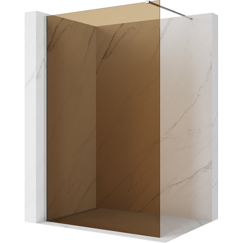 Mexen Kioto ścianka prysznicowa Walk-in 80 x 200 cm, brąz 8 mm, chrom - 800-080-101-01-32