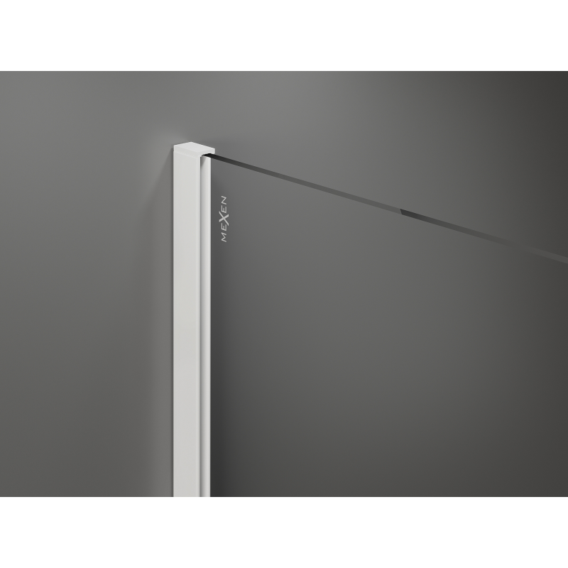 Mexen Kioto ścianka prysznicowa Walk-in 80 x 200 cm, brąz 8 mm, biała - 800-080-101-20-32