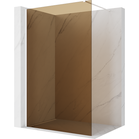 Mexen Kioto ścianka prysznicowa Walk-in 120 x 200 cm, brąz 8 mm, biała - 800-120-101-20-32