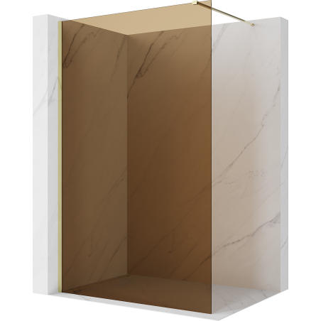 Mexen Kioto ścianka prysznicowa Walk-in 120 x 200 cm, brąz 8 mm, złota - 800-120-101-50-32