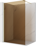 Mexen Kioto ścianka prysznicowa Walk-in 100 x 200 cm, brąz 8 mm, złota szczotkowana - 800-100-101-55-32