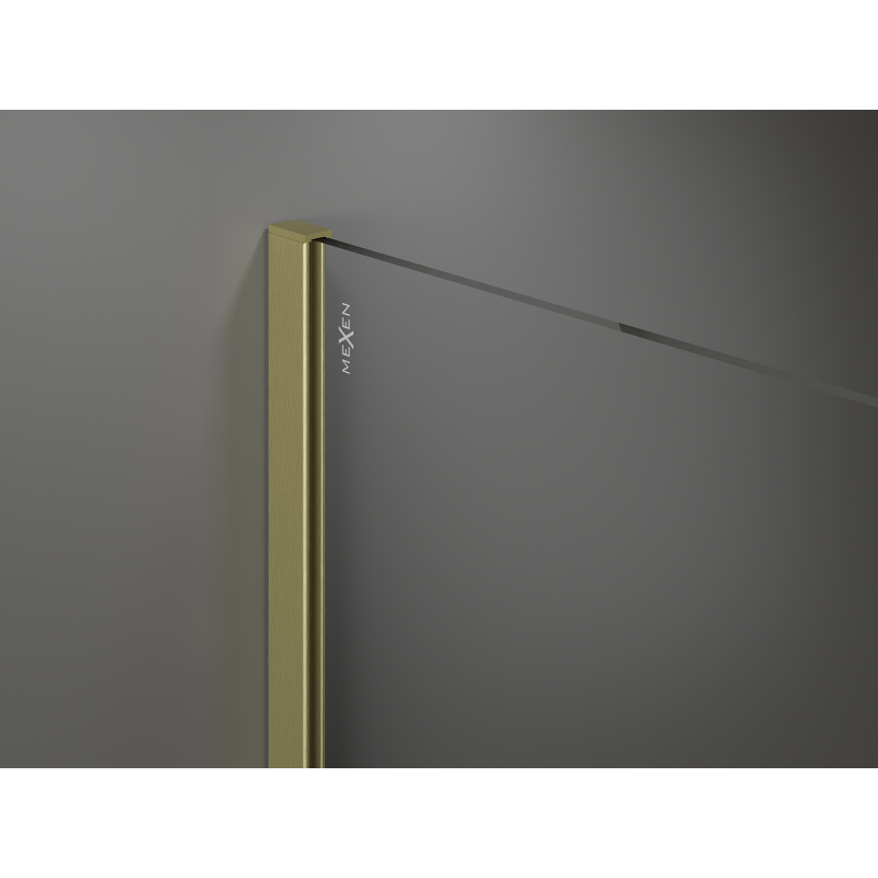 Mexen Kioto ścianka prysznicowa Walk-in 110 x 200 cm, brąz 8 mm, złota szczotkowana - 800-110-101-55-32