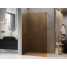 Mexen Kioto ścianka prysznicowa Walk-in 140 x 200 cm, brąz 8 mm, złota szczotkowana - 800-140-101-55-32