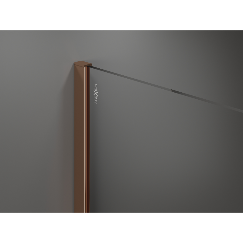 Mexen Kioto ścianka prysznicowa Walk-in 80 x 200 cm, brąz 8 mm, różowe złoto - 800-080-101-60-32