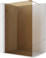 Mexen Kioto ścianka prysznicowa Walk-in 100 x 200 cm, brąz 8 mm, różowe złoto - 800-100-101-60-32