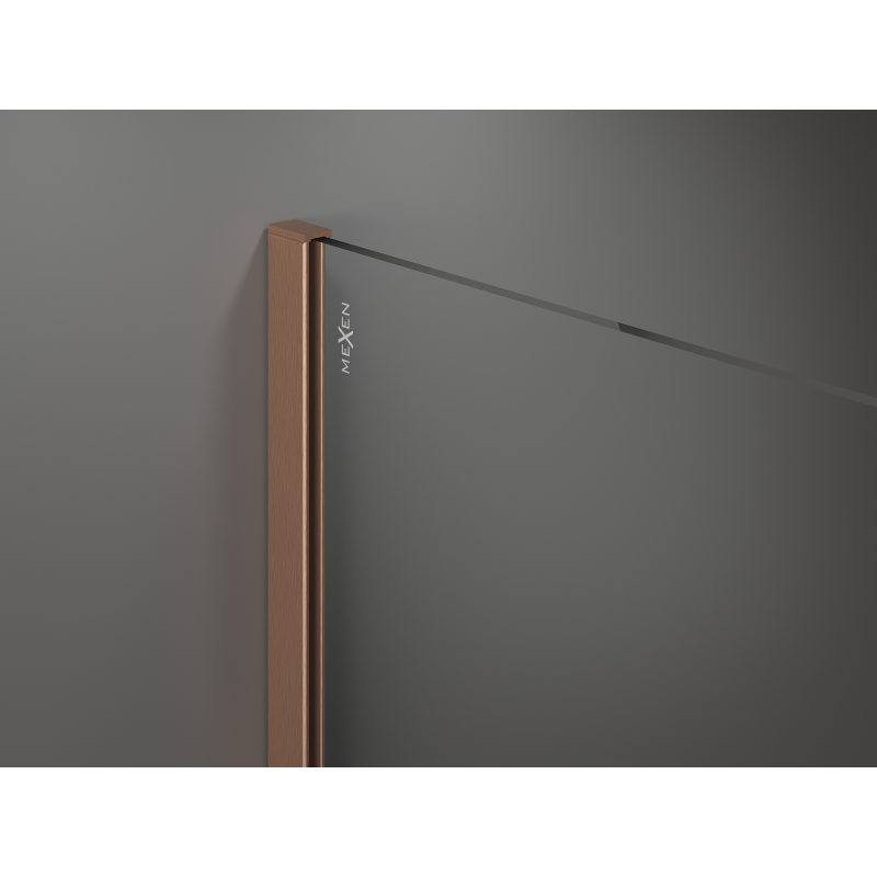 Mexen Kioto ścianka prysznicowa Walk-in 80 x 200 cm, brąz 8 mm, miedź szczotkowana - 800-080-101-65-32