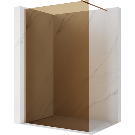 Mexen Kioto ścianka prysznicowa Walk-in 100 x 200 cm, brąz 8 mm, miedź szczotkowana - 800-100-101-65-32