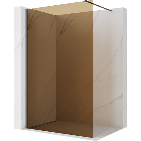 Mexen Kioto ścianka prysznicowa Walk-in 100 x 200 cm, brąz 8 mm, gun gray szczotkowany - 800-100-101-66-32