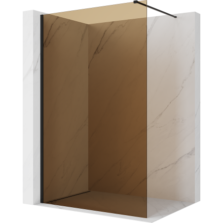Mexen Kioto ścianka prysznicowa Walk-in 110 x 200 cm, brąz 8 mm, czarna - 800-110-101-70-32