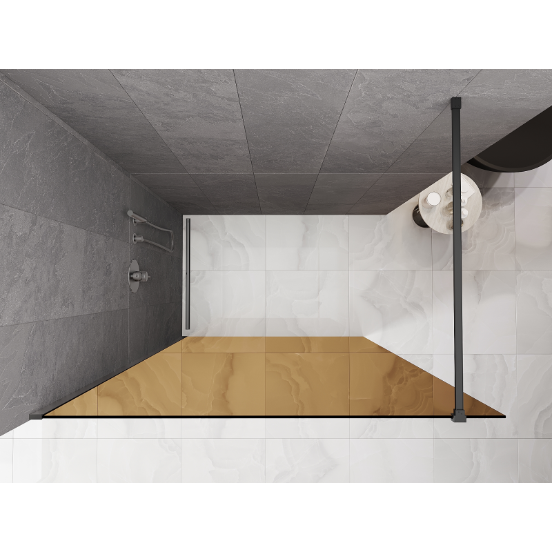 Mexen Kioto ścianka prysznicowa Walk-in 140 x 200 cm, brąz 8 mm, gun metal - 800-140-101-95-32