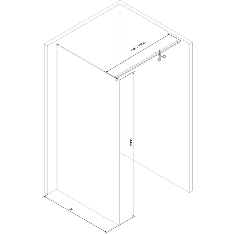 Mexen Kioto ścianka prysznicowa Walk-in 70 x 200 cm, brąz 8 mm, nikiel szczotkowany - 800-070-101-97-32